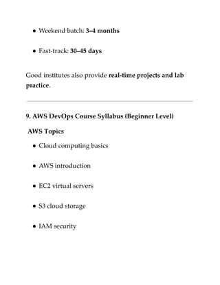 What Is AWS DevOps Complete Beginner Guide 2025 | PDF