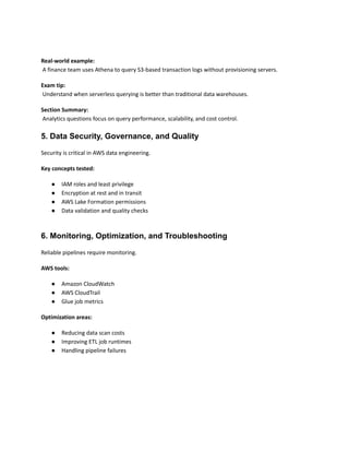 AWS Data Engineer Associate Certification | Structured Learning Guide | PDF