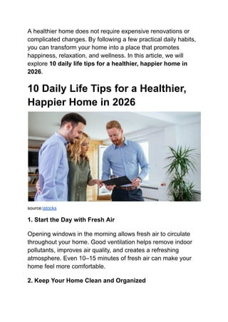 10 Daily Life Tips for Creating a Healthier, Happier Home Environment ...
