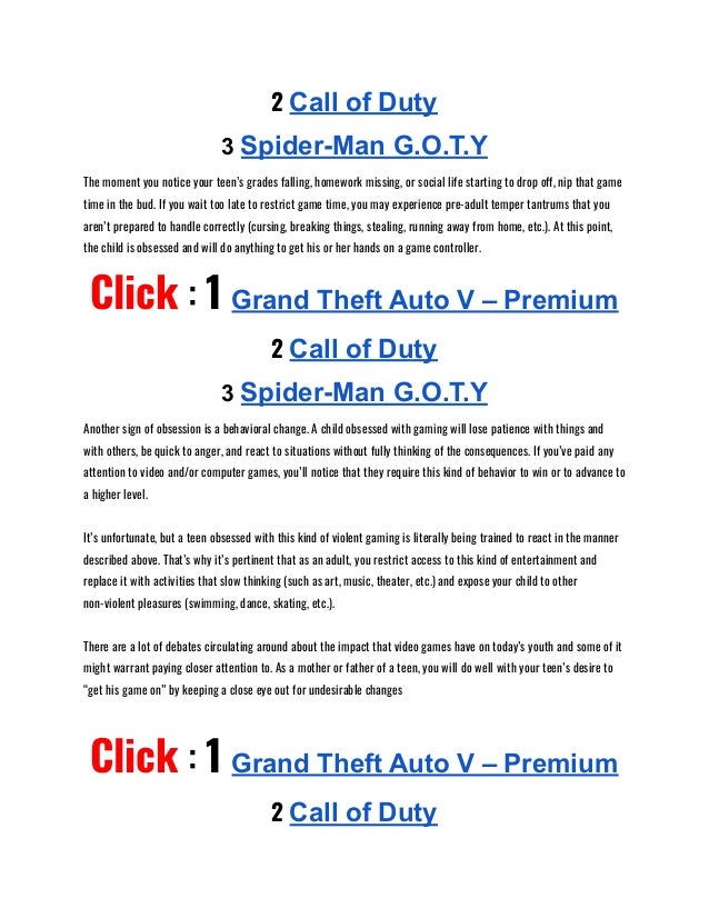 Dealing With Teen Video Game Obsession