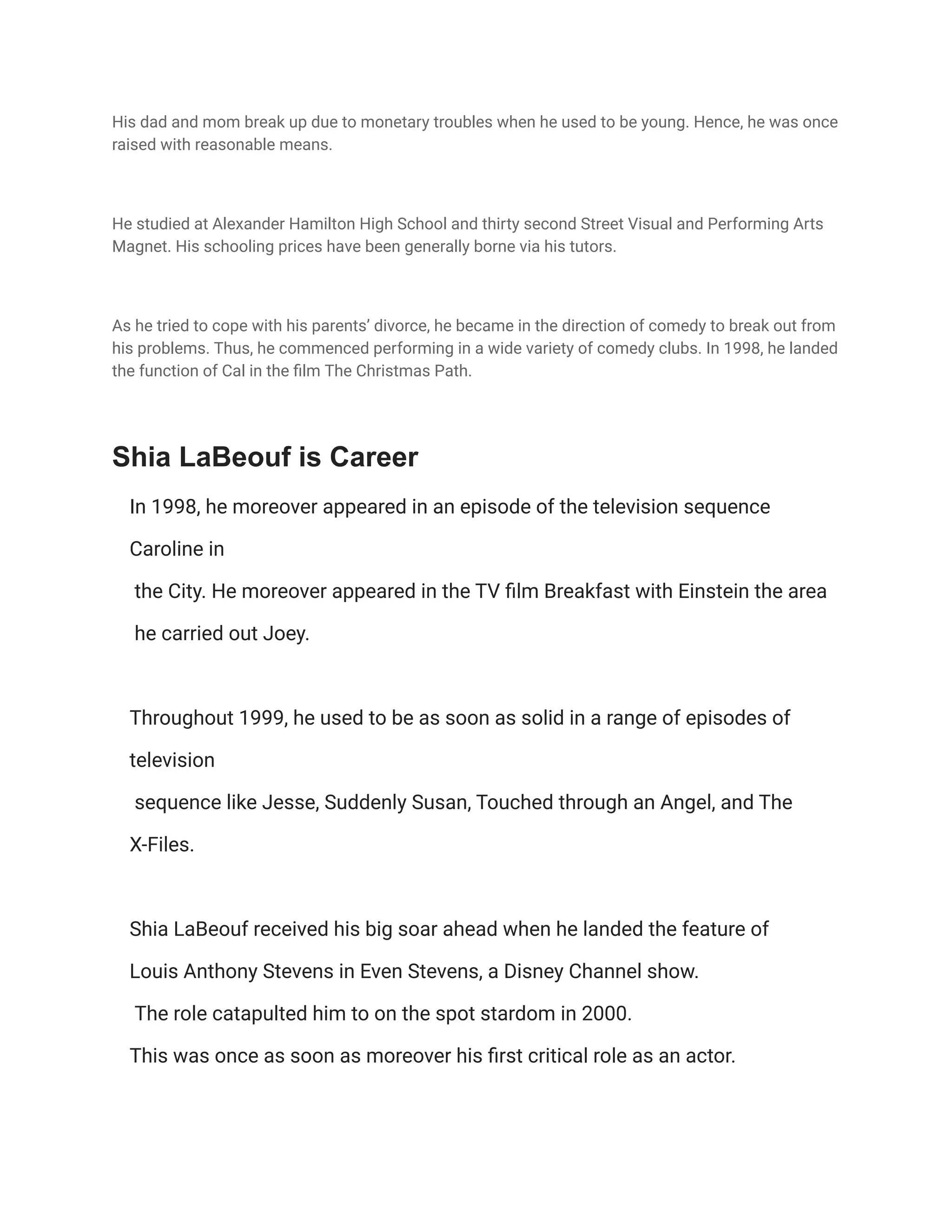 Shia LaBeouf Biography | PDF, image size:2048x2650