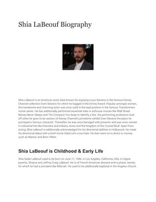 Shia LaBeouf Biography | PDF