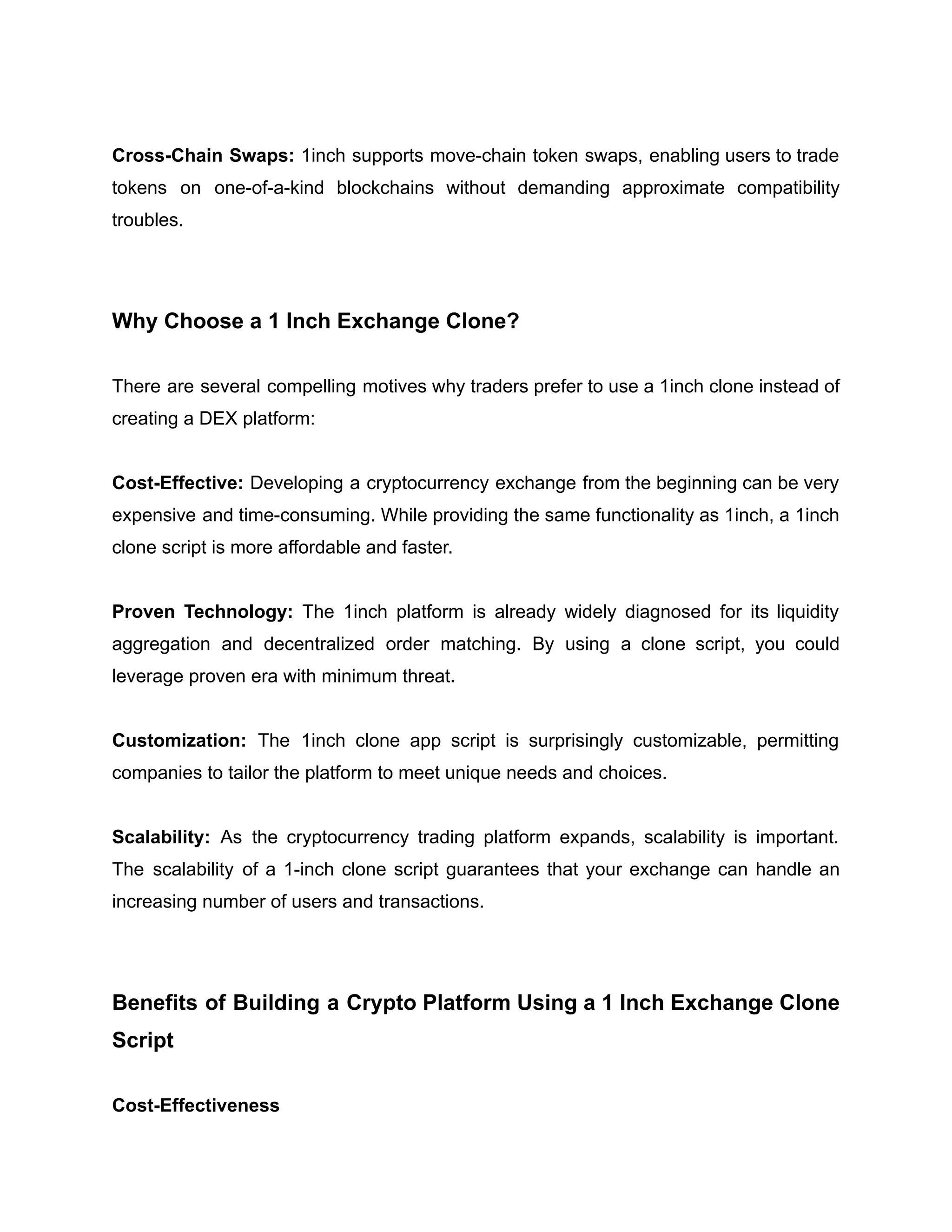 1 inch Exchange clone script development | PDF