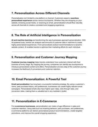 PERSONALIZATION IN MARKETING CUSTOMER EXPERIENCE | PDF