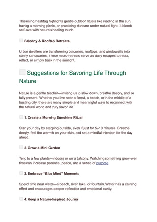 Savoring Rituals Worksheet 9 Quotes That Remind You to Soak in the Sun and Savor Life | PDF