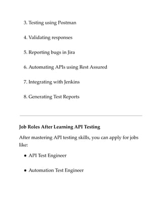 API Testing Skills Every Software Tester Must Learn | PDF
