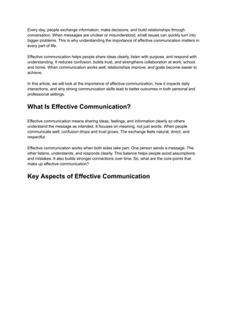 Importance of Effective Communication for Reducing Conflict | Future ...