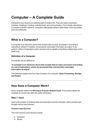 File Management Definition Computer Science Computer – Complete Guide, Types, Uses & Features | PDF