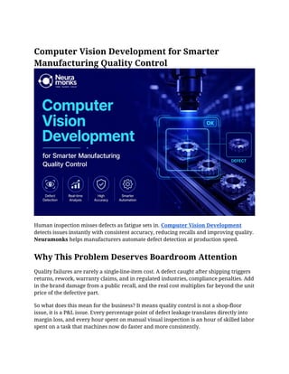 Computer Vision Development for Smarter Manufacturing Quality Control ...