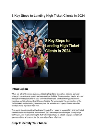 8 Key Steps to Landing High Ticket Clients in 2024 | PDF