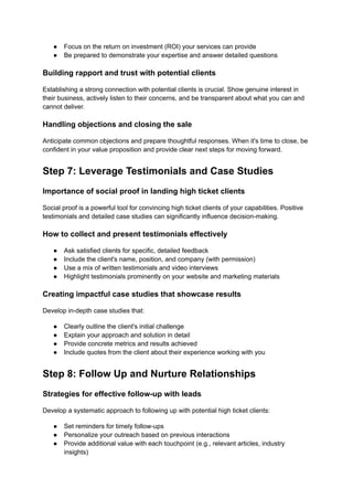 8 Key Steps to Landing High Ticket Clients in 2024 | PDF