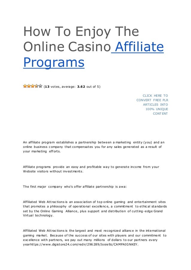 Online casino affiliate programs Online casino affiliate programs