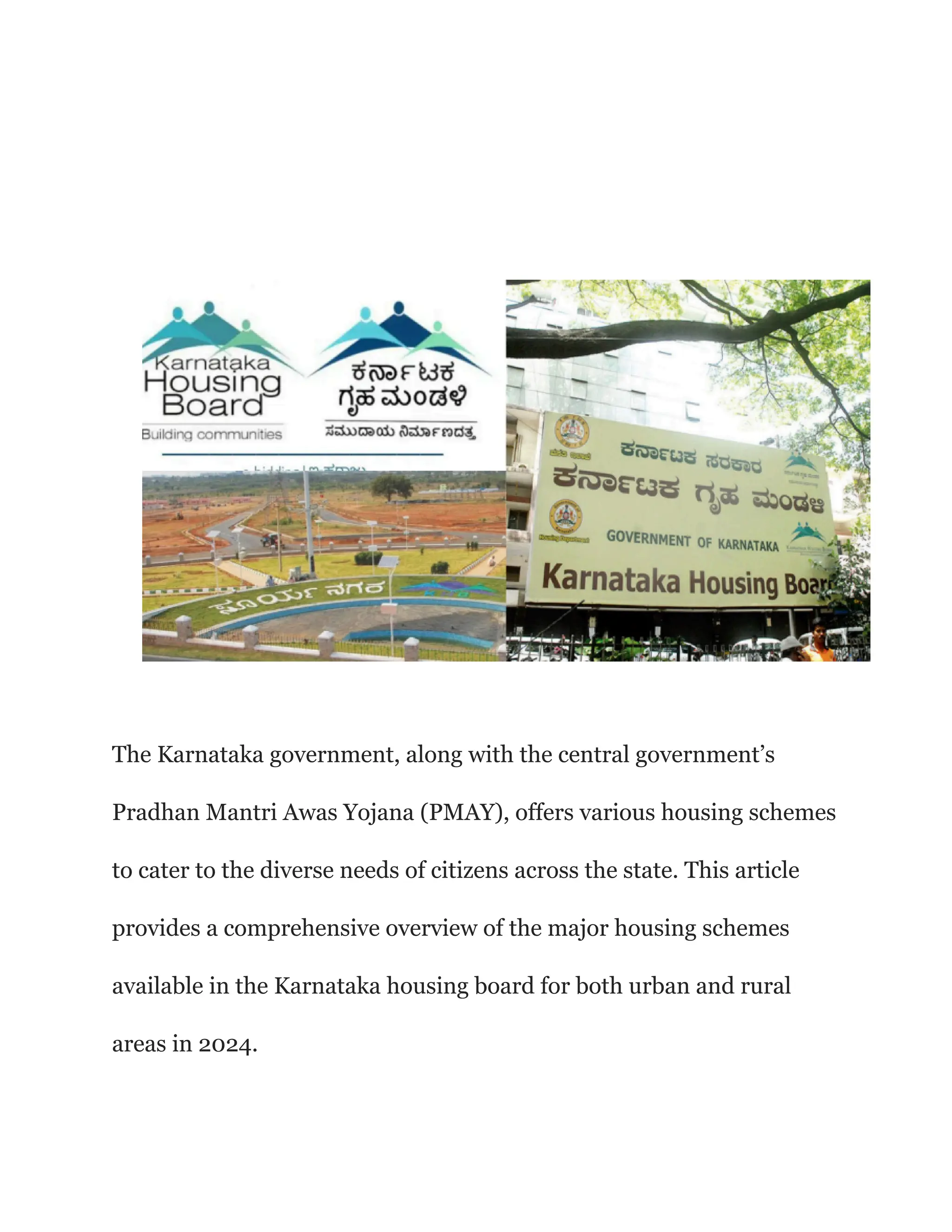 Khrb karnataka housing board schemes . all schemes | PDF