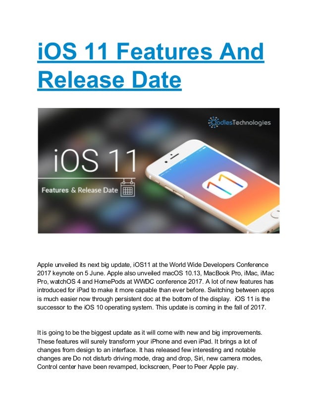 Ios release dates
