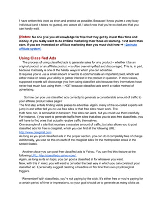 Affiliate marketing tips.