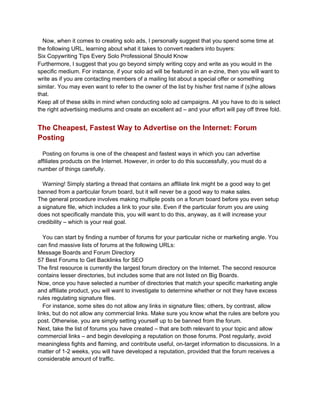 Affiliate marketing tips.