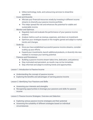 HOW TO MAKE PASSIVE INCOME | PDF
