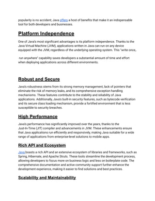 Key Advantages of Java Technology in this era | PDF
