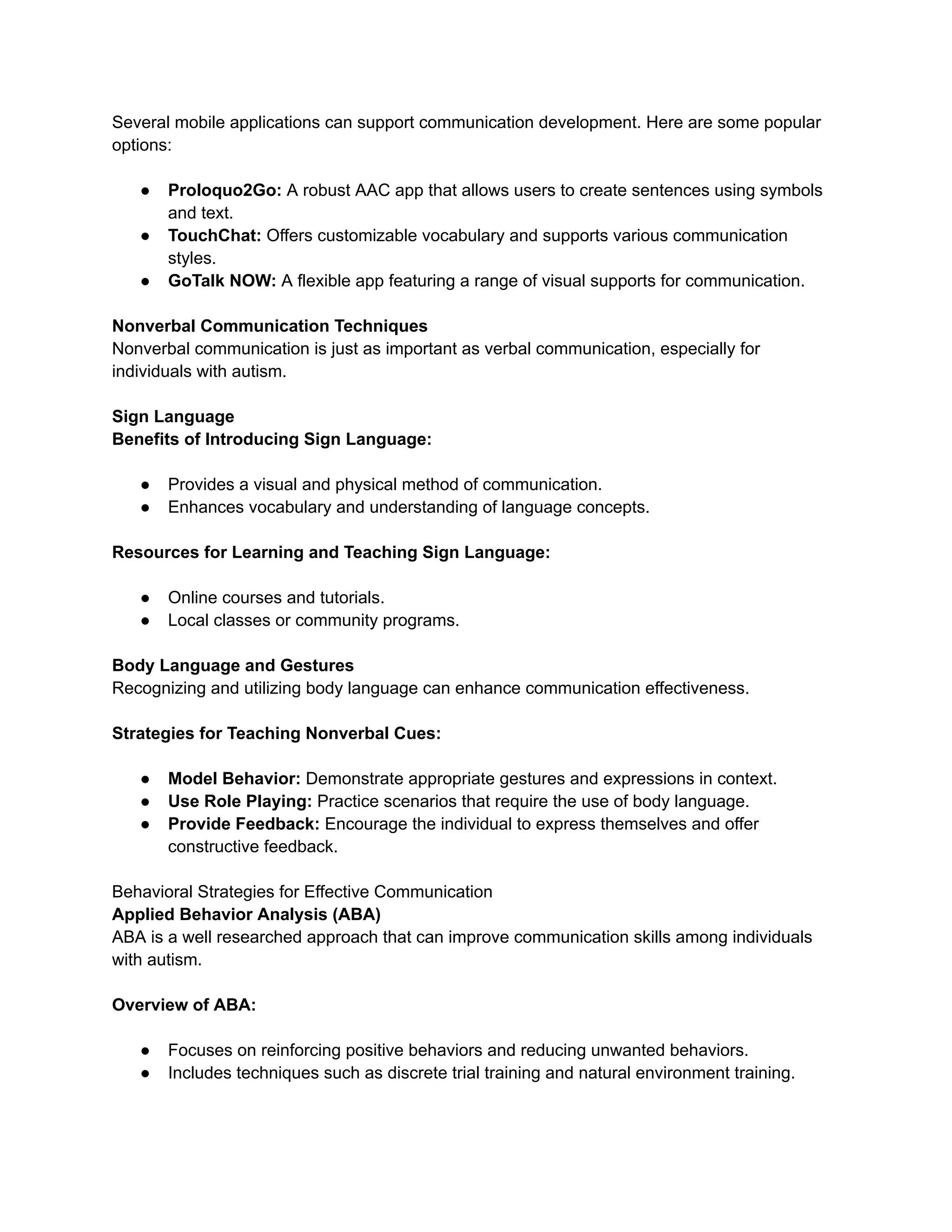 Strategies for Enhancing Communication in Autism | PDF