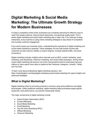 Digital Marketing Social Media Marketing | PDF