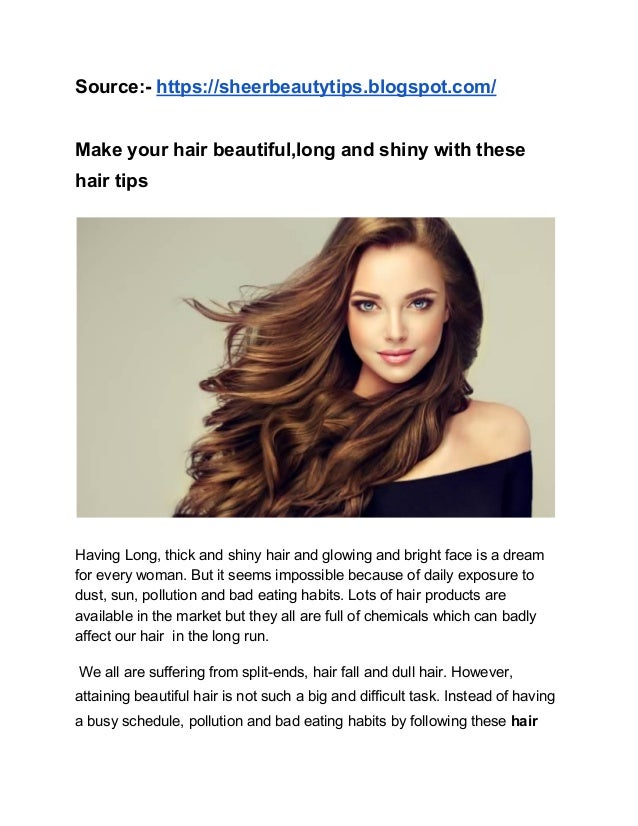 Hair Tips For Beautiful Long And Shiny Hair