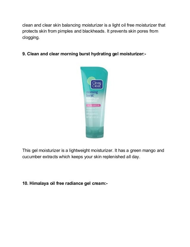 clean and clear skin balancing moisturizer