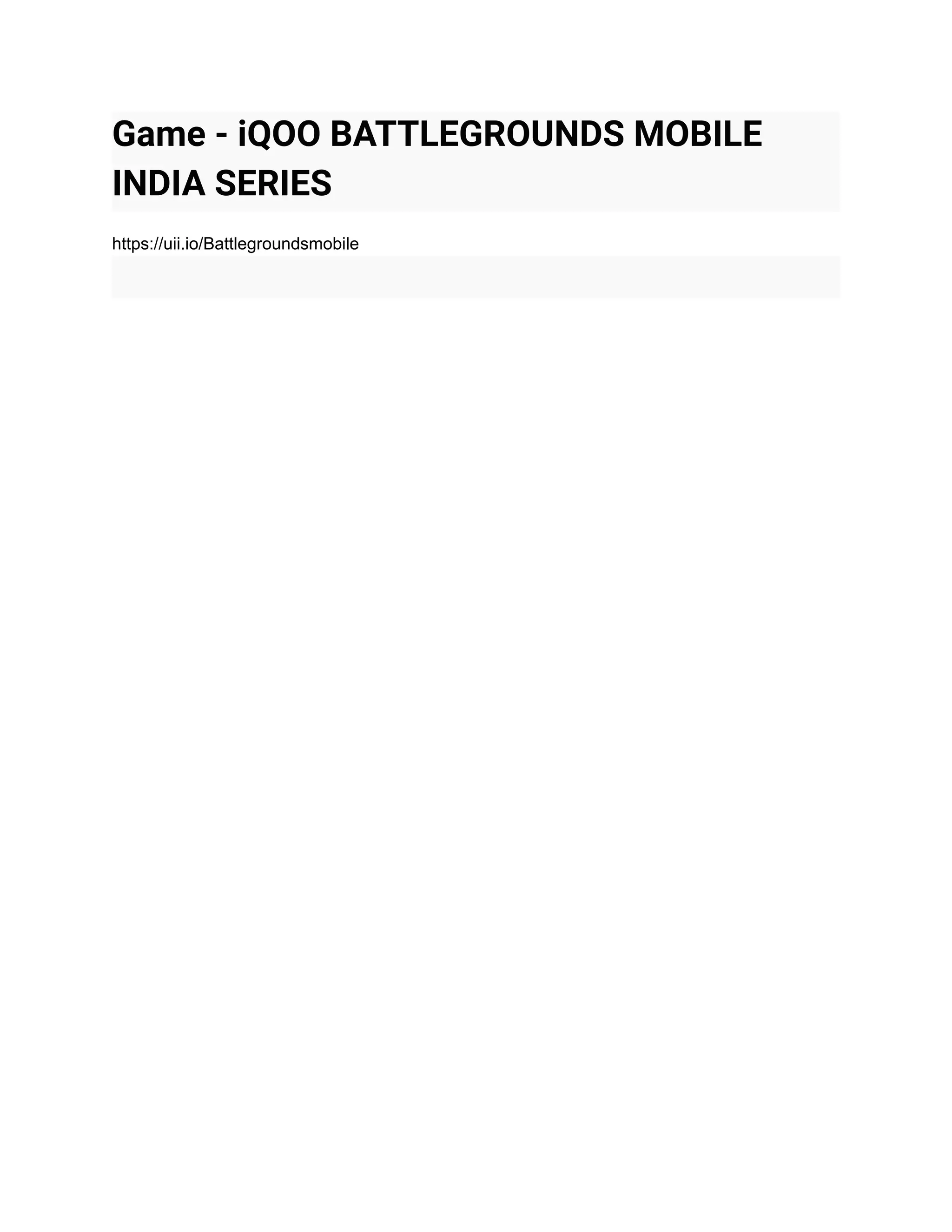 BattleGround Mobile Game | PDF