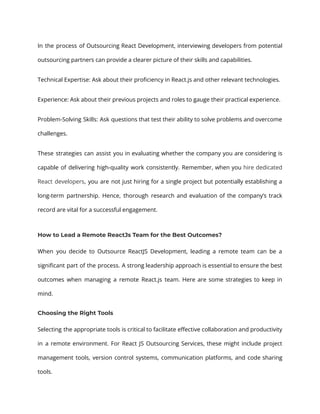 Guide to Outsourcing ReactJS Development Successfully | PDF image.