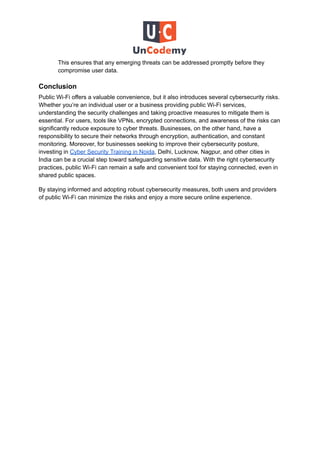 The Role of Cybersecurity in Protecting Public Wi-Fi Users | PDF