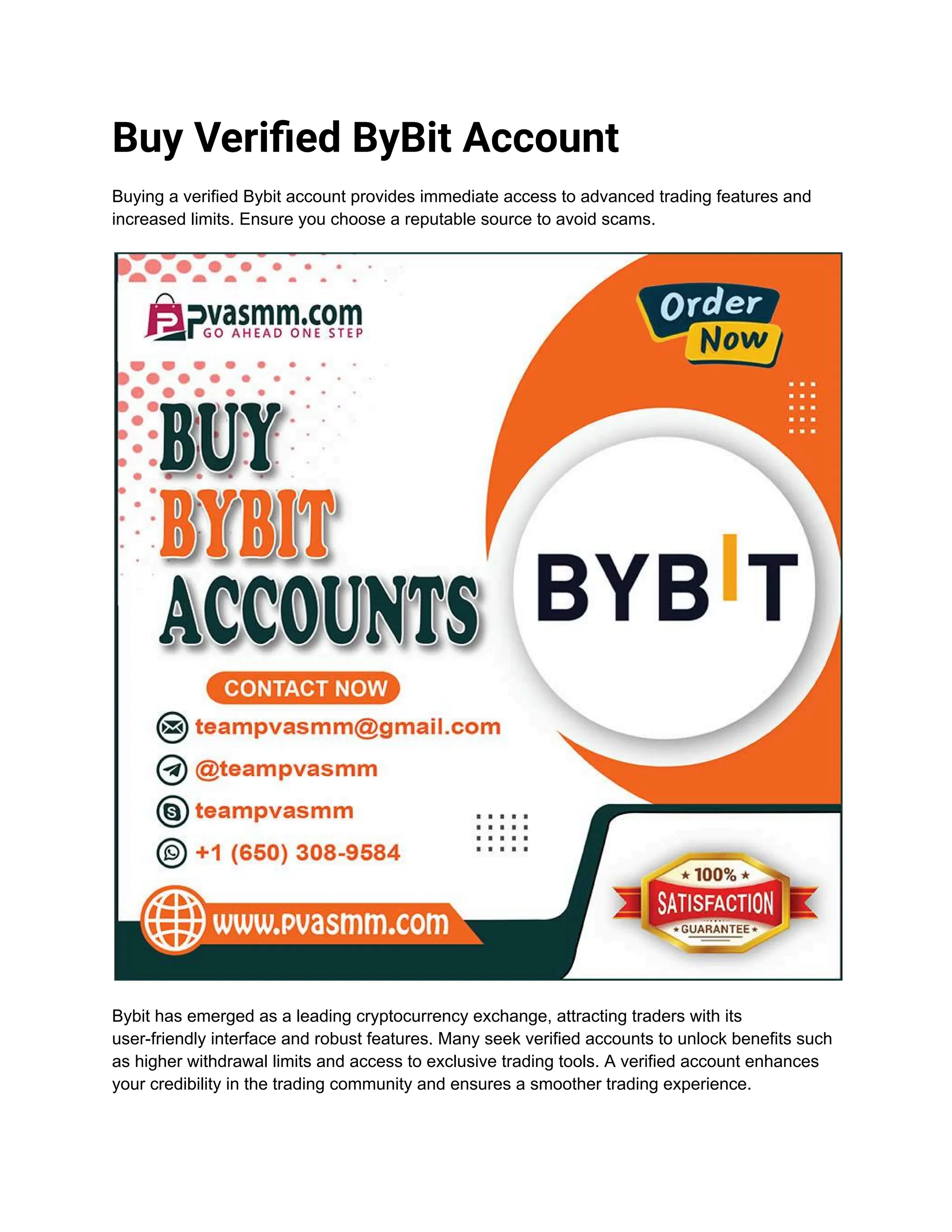 Buy Verified ByBit Account - 100% KYC Verified ByBit | PDF