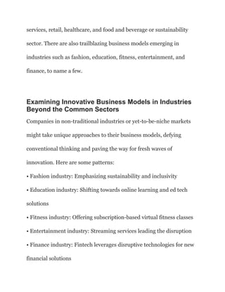 50 Innovative Business Models: The Keys to Entrepreneurial Success | PDF
