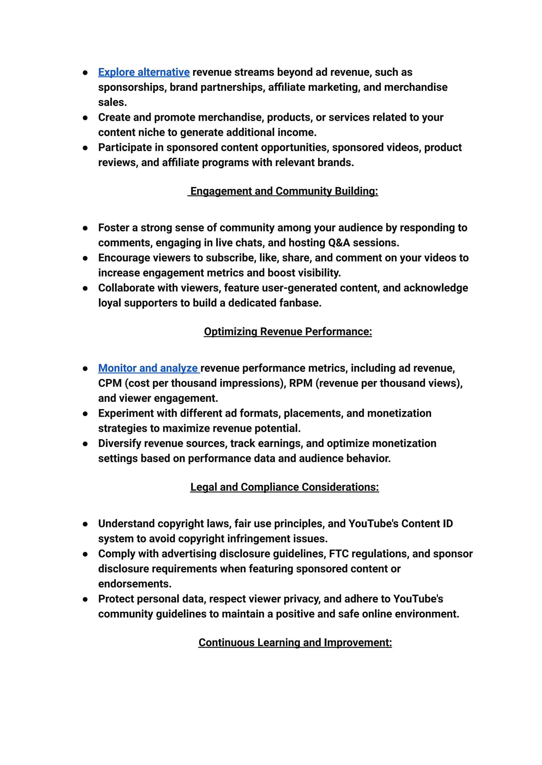 Youtube Mastery Monetization And Revenue Checklist Pdf