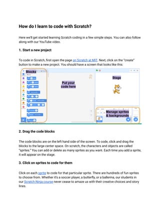 How do I learn to code with Scratch in AEP | PDF