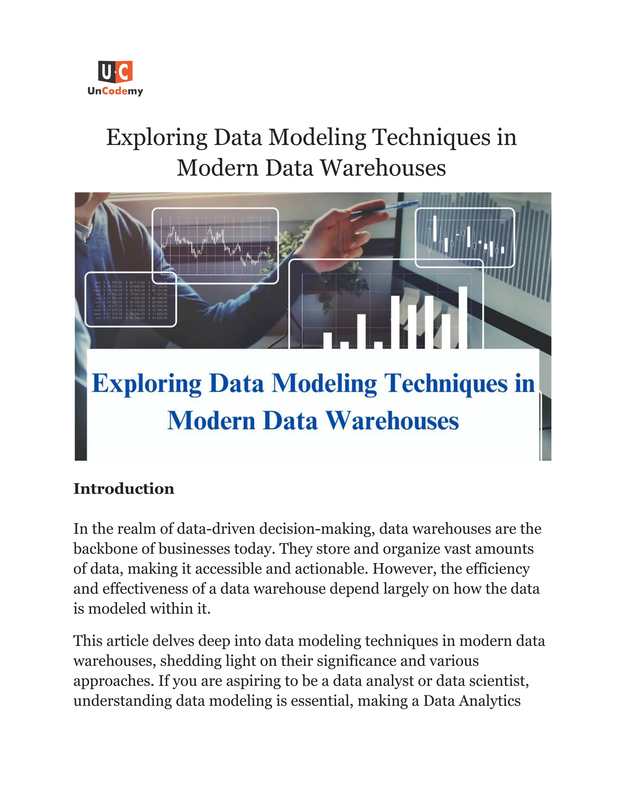 Exploring Data Modeling Techniques in Modern Data Warehouses | PDF