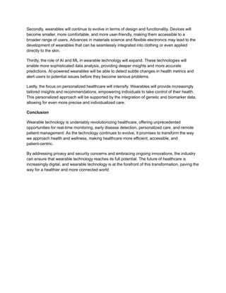 Wearable Technology Revolutionzing Health Care | PDF