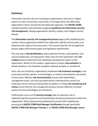 Understanding the Information Security Risk Management Process with ISO ...