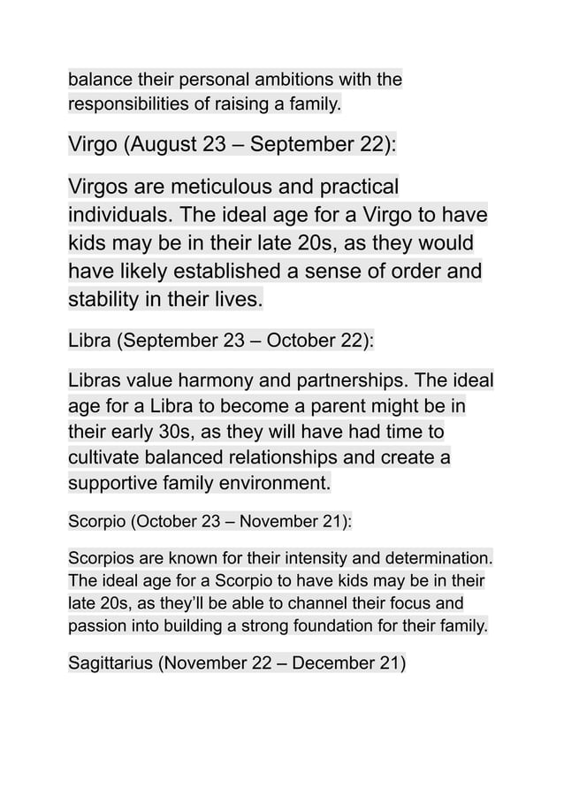 Predicting the ideal age to have kids based on your zodiac sign pdf