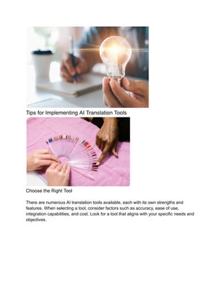 The Transformative Power of AI Translation Tools in Global Marketing | PDF