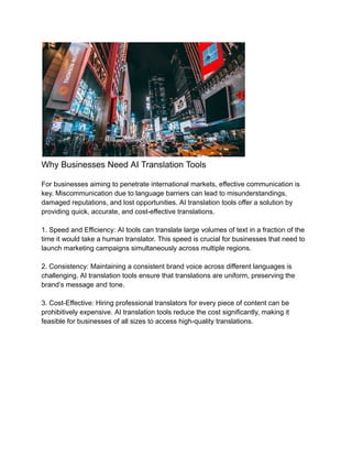 The Transformative Power of AI Translation Tools in Global Marketing | PDF