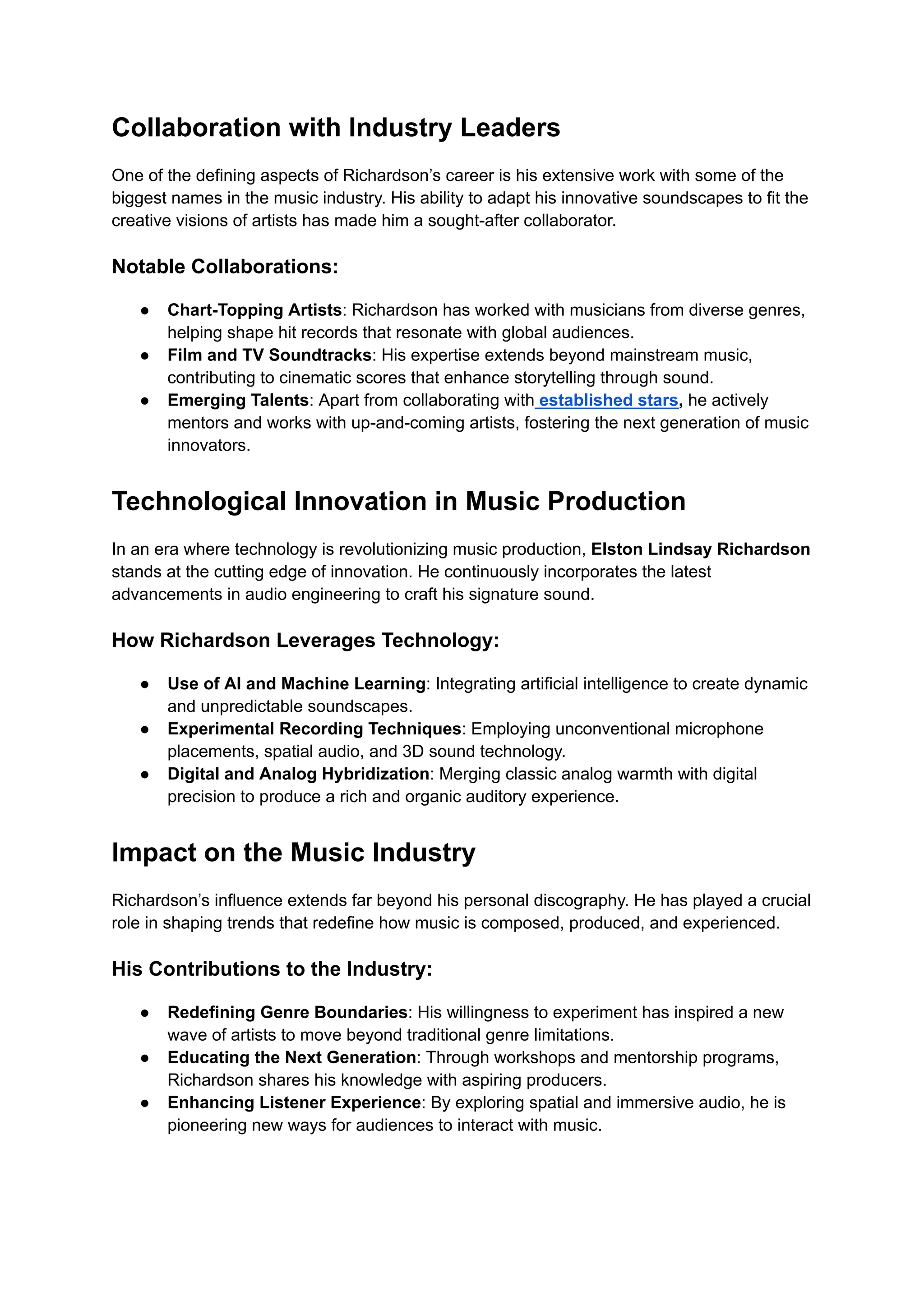 The Genius of Elston Lindsay Richardson Crafting Unique Sound Worlds PDF