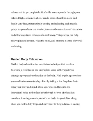 10 Meditation Techniques for Stress Relief | PDF