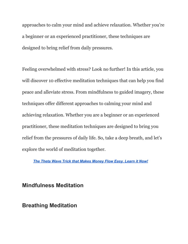 Photo inspiration: Fresh Look at 10 Meditation Techniques For Stress Relief