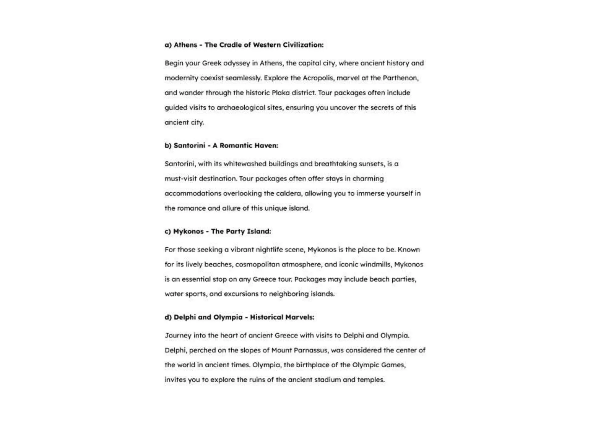 Greece Tour Packages from India PPT