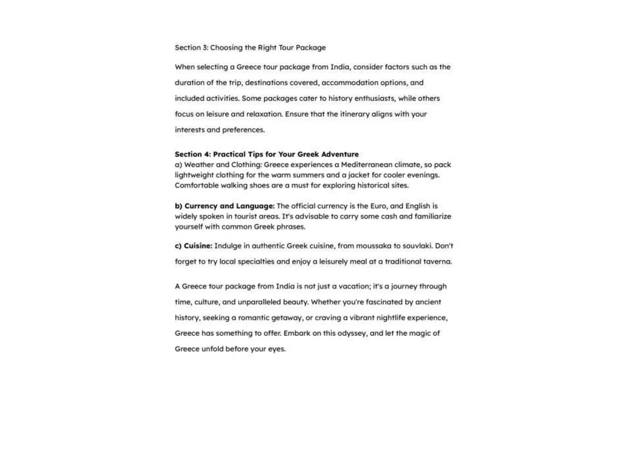 Greece Tour Packages from India PPT