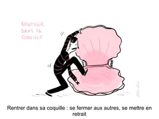 Rentrer dans sa coquille : se fermer aux autres, se mettre en retrait 