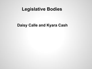 Legislative Bodies


Daisy Calle and Kyara Cash
 