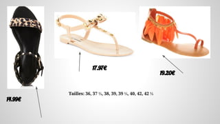 14.99€
17.97€
19.20€
Tailles: 36, 37 ⅓, 38, 39, 39 ⅓, 40, 42, 42 ⅓
 