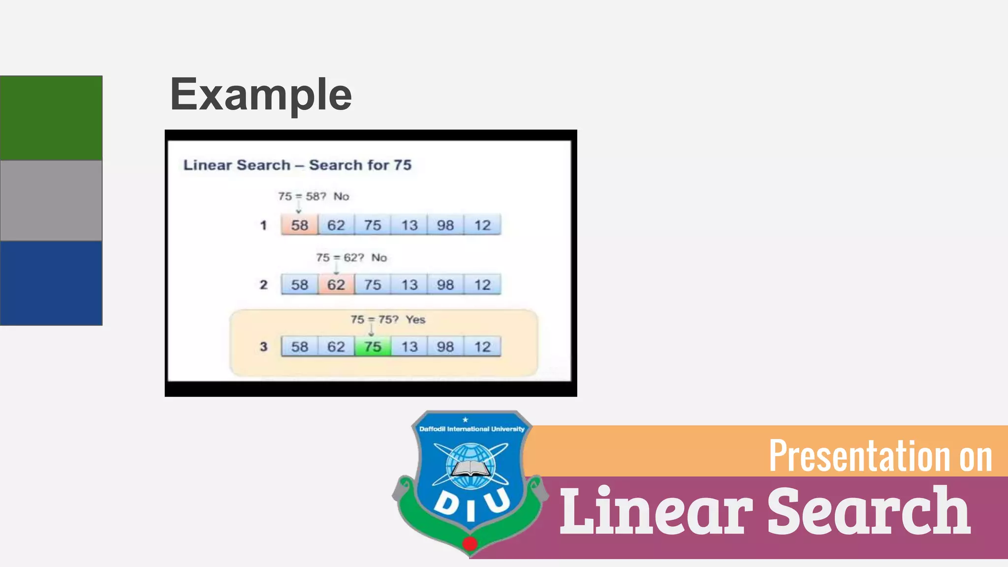 Example
Linear Search
Presentation on
 