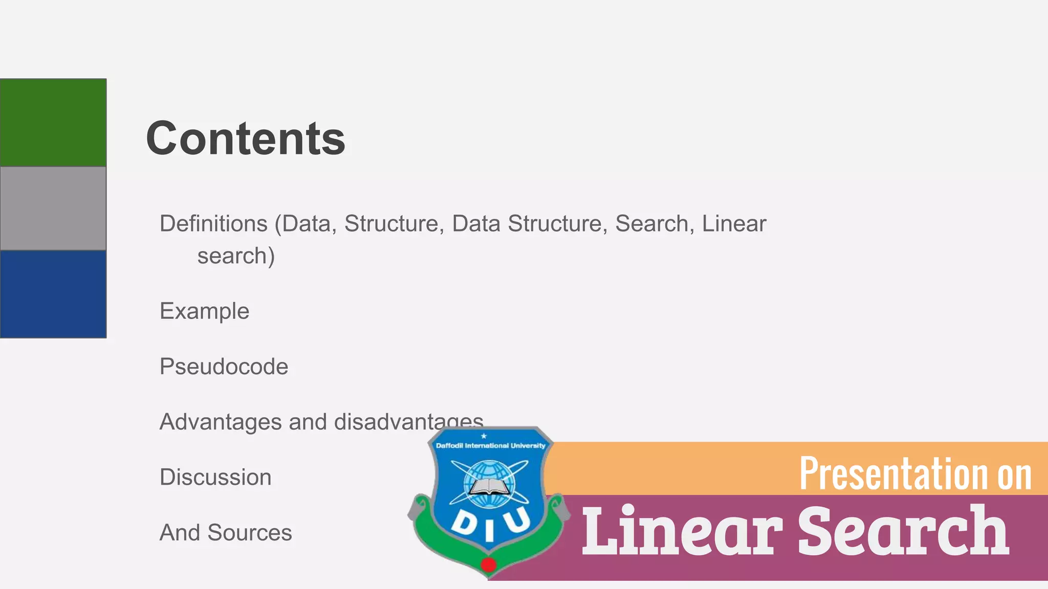 Linear Search Presentation | PPTX | Search | Internet
