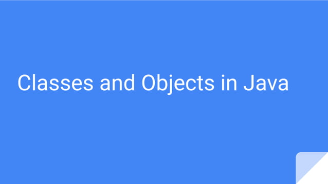 Classes in Java variables methods constructor | PPT